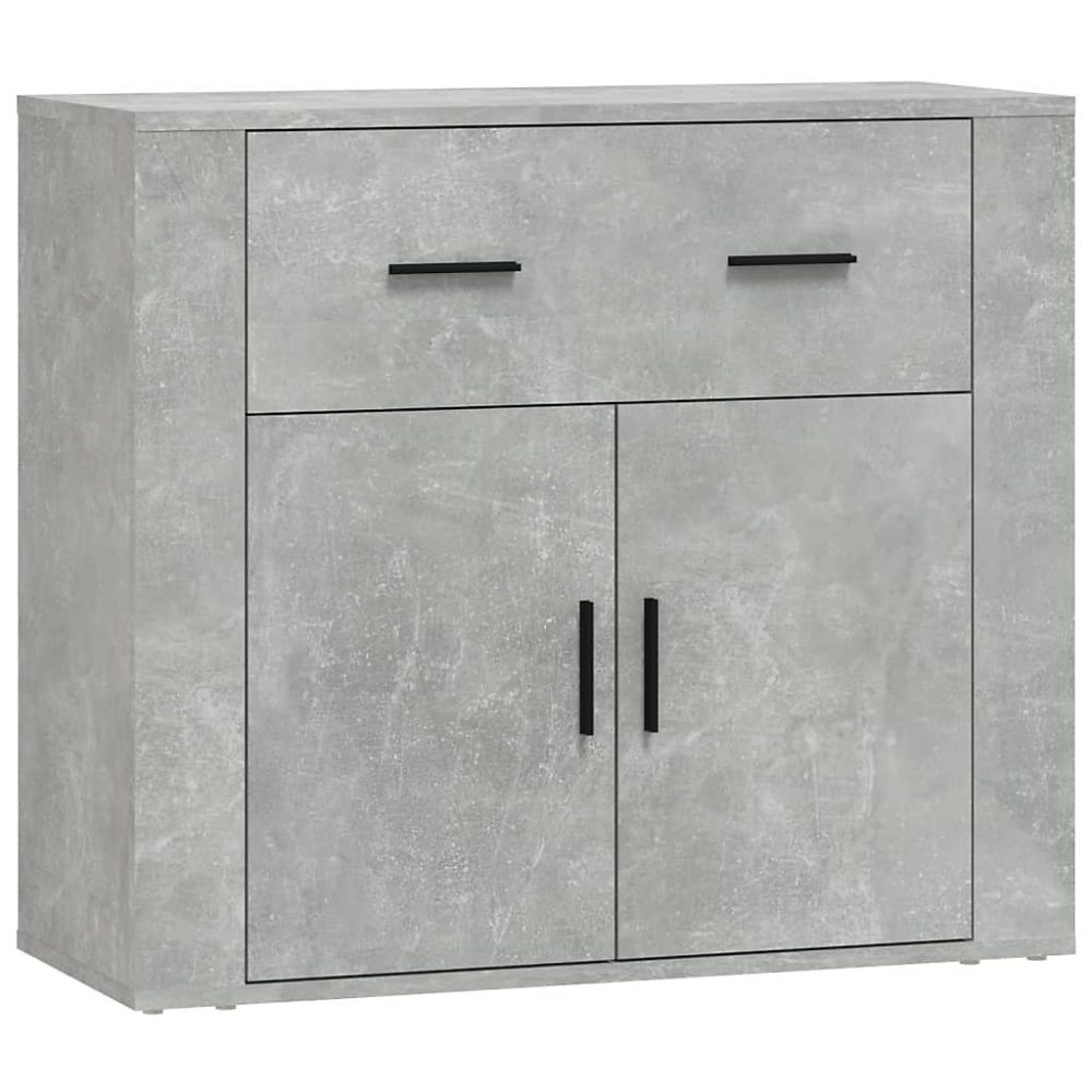 816572 vidaXL Buffet Gris béton 80 × 33 × 70 cm Bois d'ingénierie