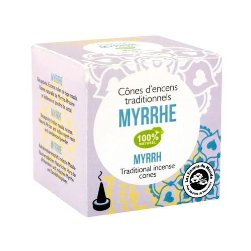 Durable au jardin：Cônes d’encens traditionnels parfum Myrrhe - la boîte de 15