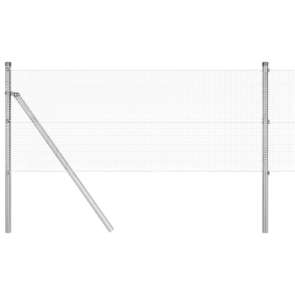 vidaXL Clôture en fils soudés pour fixation au sol 50 x 0,6 m Argenté