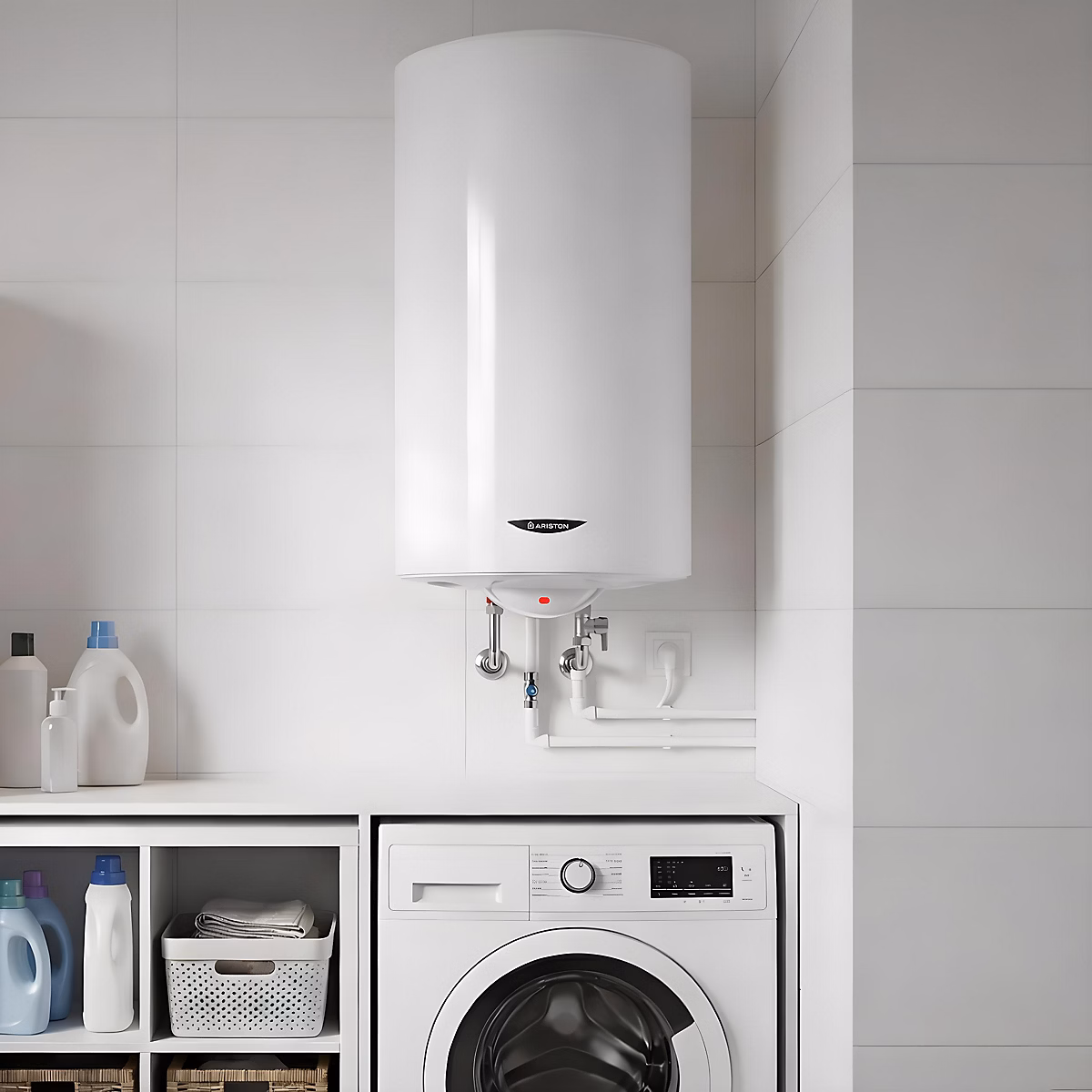 Chauffe-eau électrique 200 L stéatite Ariston Stileos à fixer au mur – Réf. RZCRSMUAH4980809267