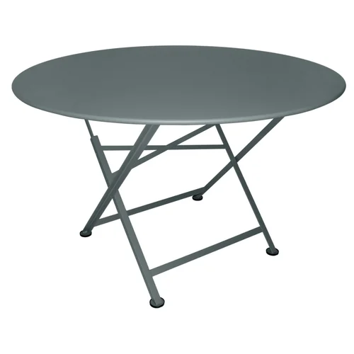 Moderne extérieur：Table pliante Cargo coloris gris en acier Fermob - Ø 117 cm