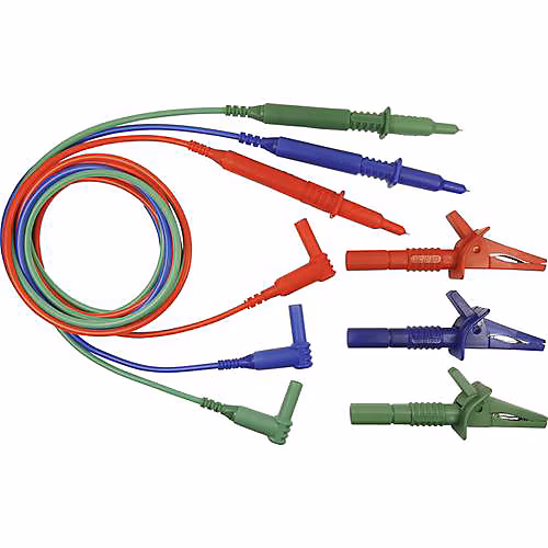 Set de 3 cordons de mesure de sécurité Cliff CIH29917 1 | 50 m – mâle 4 mm – pointe de test – silicone 10 A 1000 V