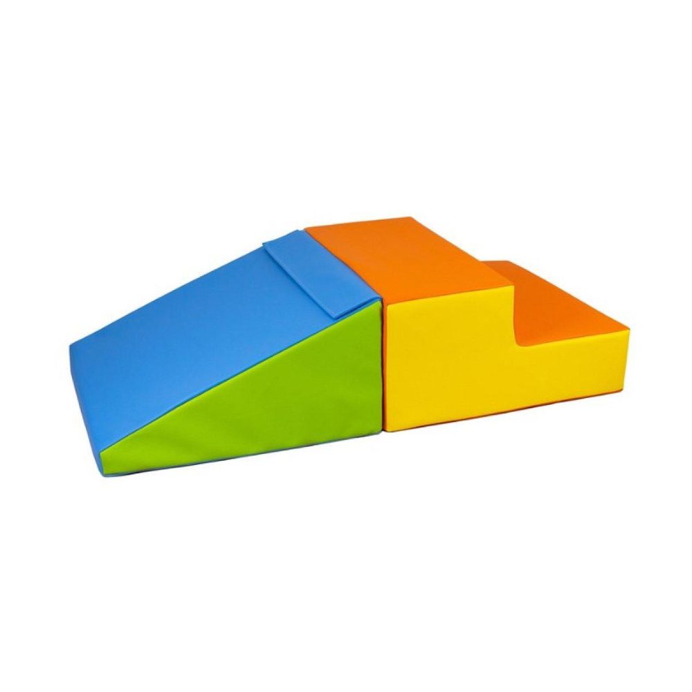 VELINDA Set de 2 grands blocs en mousse jaune vert bleu orange