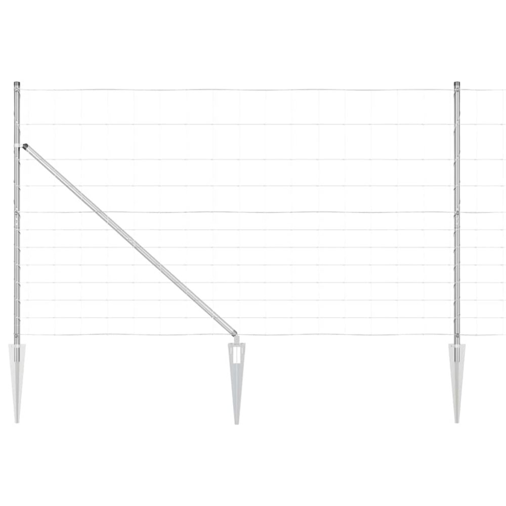 vidaXL Clôture en fil soudé avec pointes 50 x 1,4 m Acier galvanisé