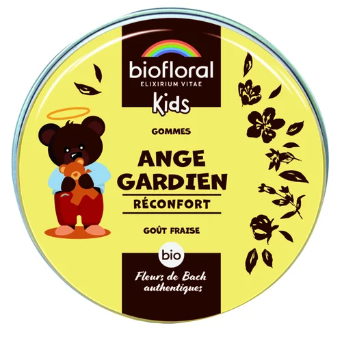 Mieux au jardin:Gommes bio réconfort goût fraise pour enfants Biofloral kids ange gardien - 45 g