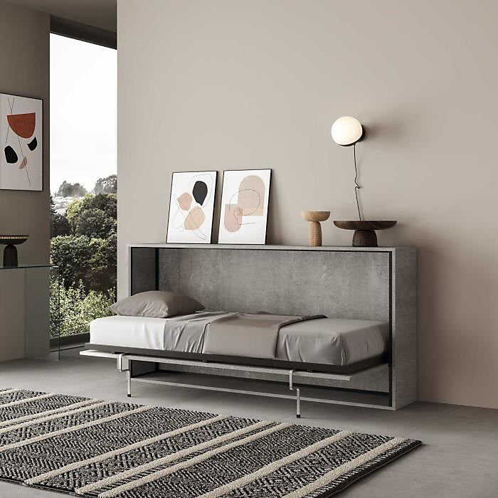 Armoire Lit Escamotable – ITAMOBY, KANDO, 1 Place, Ciment, Métal Renforcé