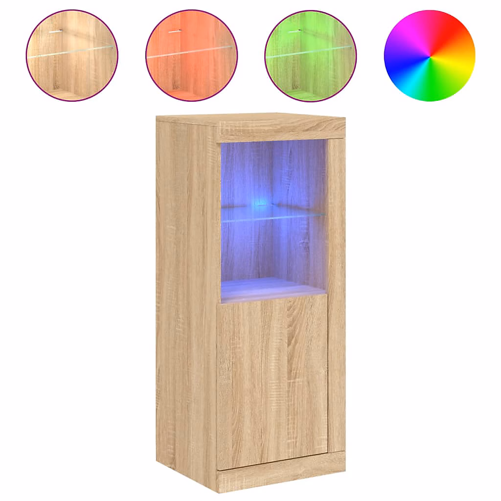 Buffet avec lumières LED chêne sonoma 41 × 37 × 100 cm vidaXL