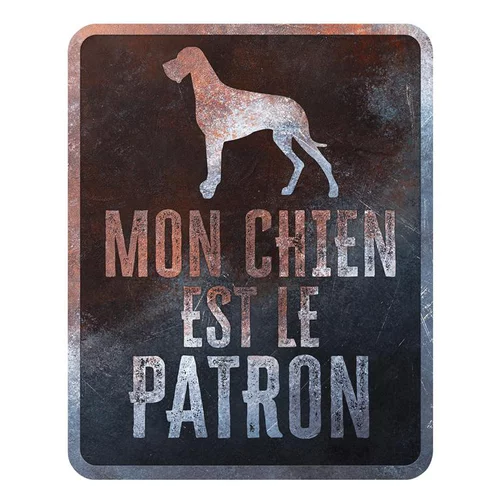 Moderne au jardin:Panneau d'avertissement danois coloris noir en métal galvanisé D&D Home - 25 x 20 x 0,3 m