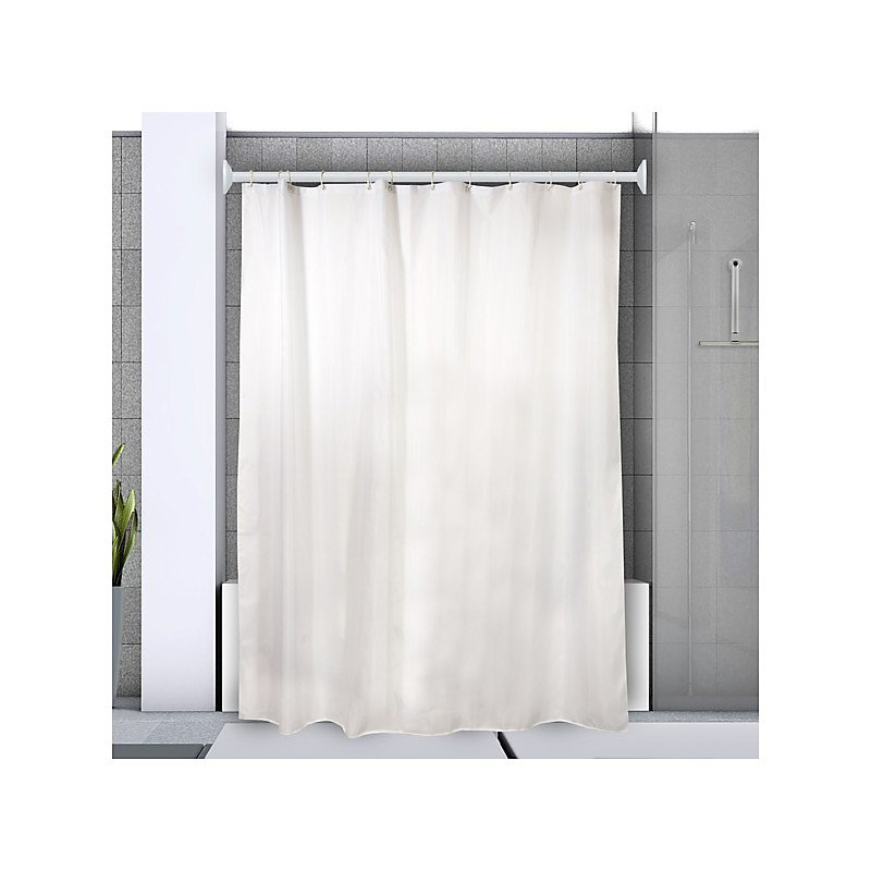 Barre tringle pour rideau de douche d'angle à fixer en Alu MAGIC 80 × 80cm Blanc Spirella