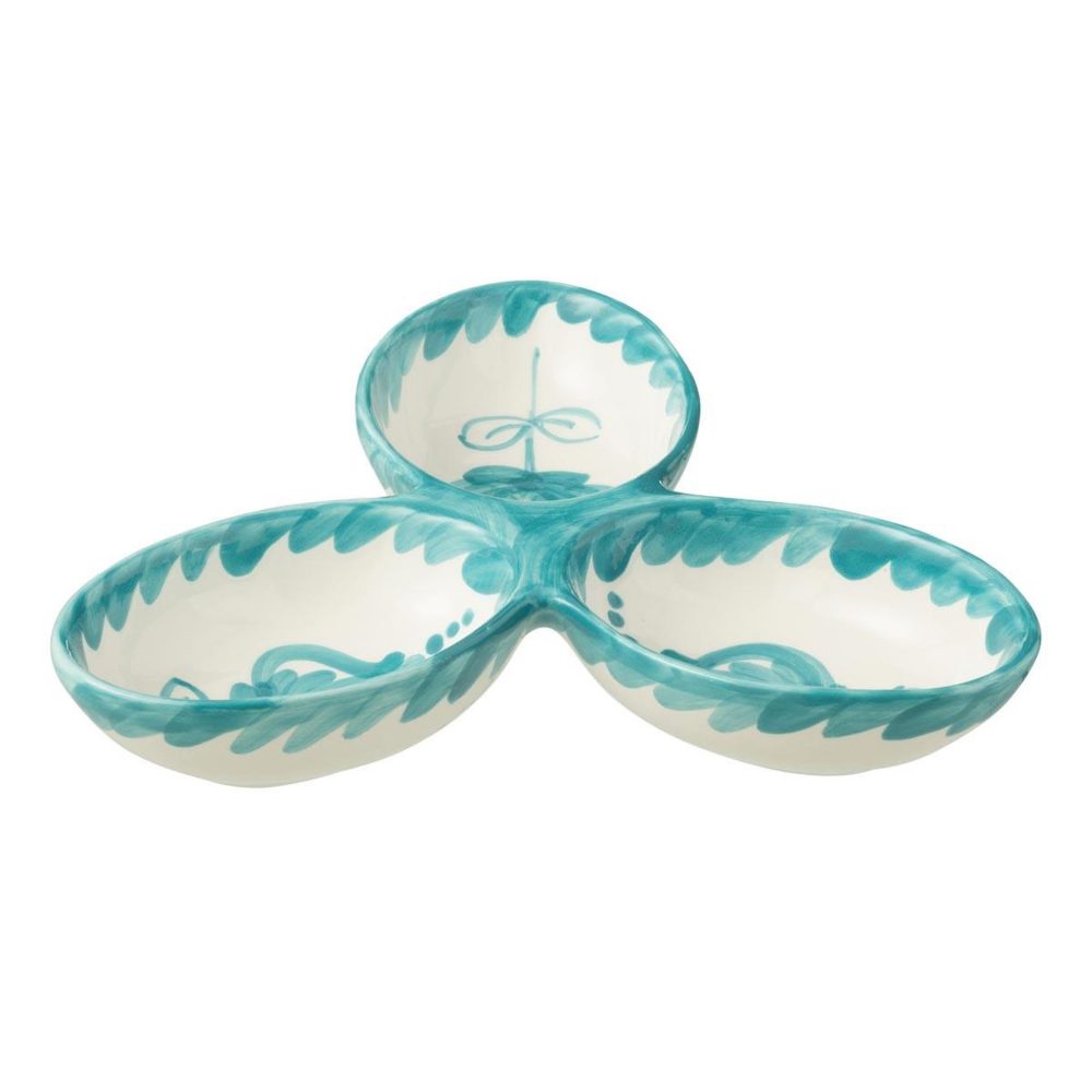J-LINE Service apéritif en céramique granada 24cm bleu aqua