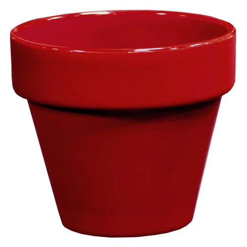 Jardin extérieur:Pot rond horticole émaillé grenat Décolines - Ø 25 x 22 cm