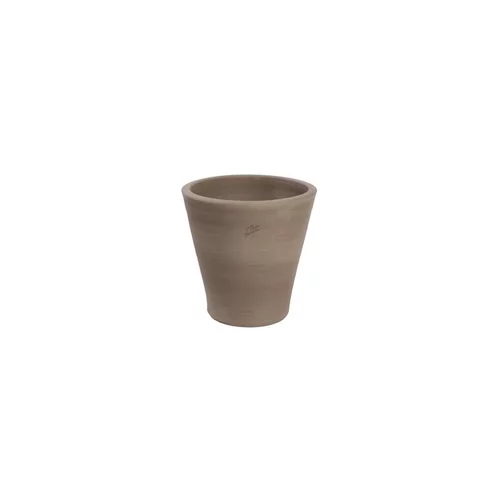 Pensé pour le jardin：Pot Cuvier contemporain en terre grise H 32 x Ø 31 cm