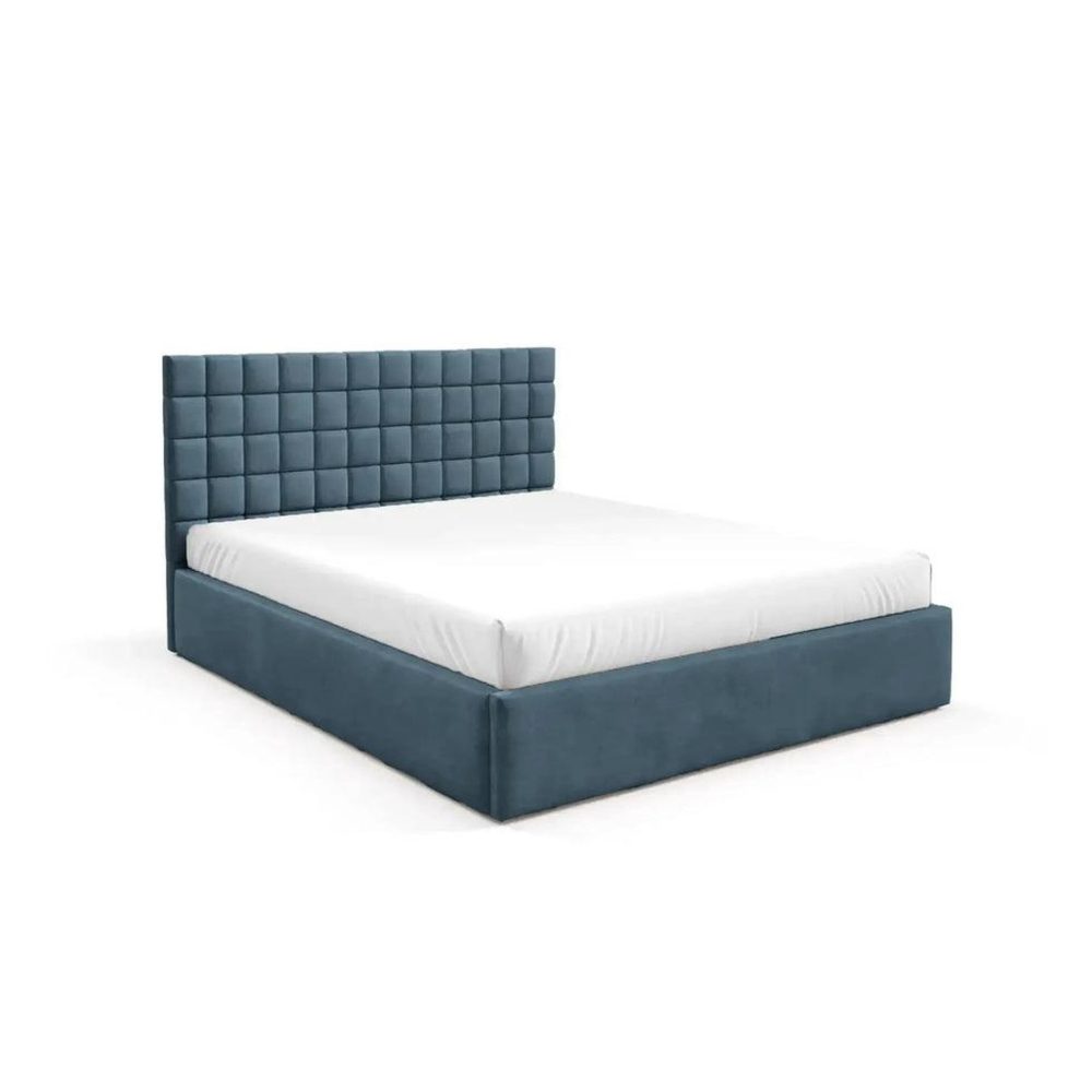 CASANOVA PARIS Thelma - lit coffre tissu velours bleu