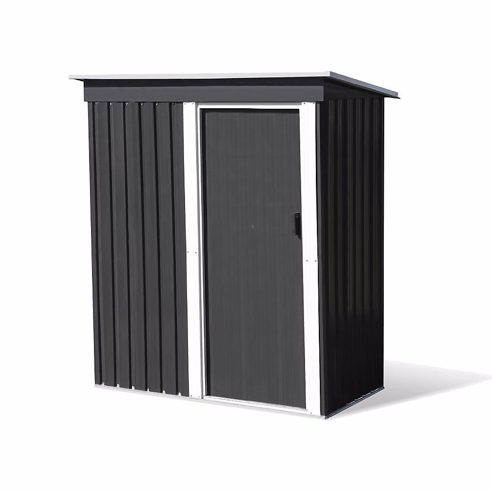 Abri de jardin L152 x l75 x H 181 | à 158 cm en acier galvanisé – Porte coulissante – Gris anthracite – 1 – 13m²