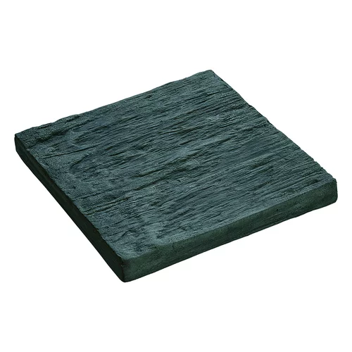 Simple pour le jardin:Dalle carrée en béton coulé ton ardoise aspect schiste Hairie Grandon - 23 x 23 cm