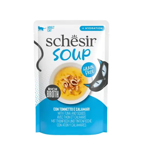 Jardin à vivre:Alimentation humide pour chat soupe au thon Schesir - 40 g