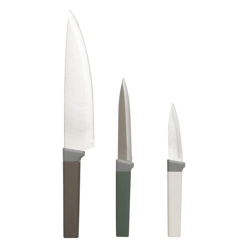 FIVE Lot de 3 couteaux de cuisine antidérapant 33cm multicolore