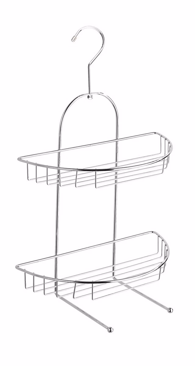Accessoires de salle de bains – Étagère de douche filaire chromée Wenko Kuopio 3 niveaux