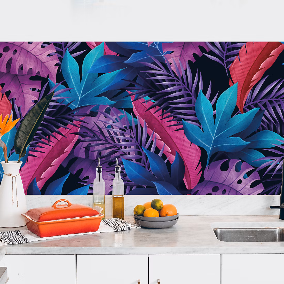 Crédence adhésive décoration jungle 60 × 200 cm