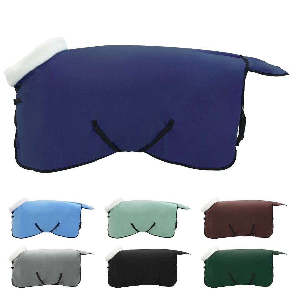 vidaXL Couverture Équine Bleu marine 115 cm Fleece polaire