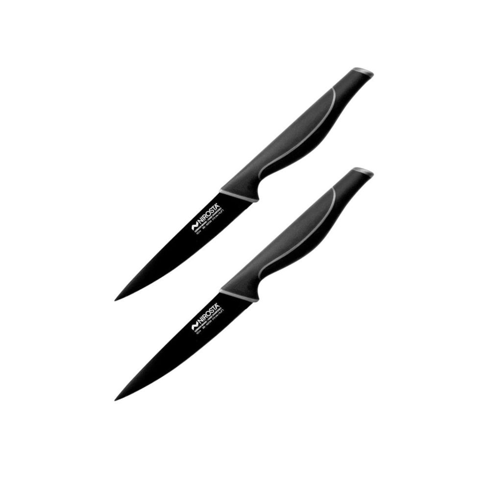 NIROSTA Set de 2 couteaux d'office 24 cm en inox nirosta black edition