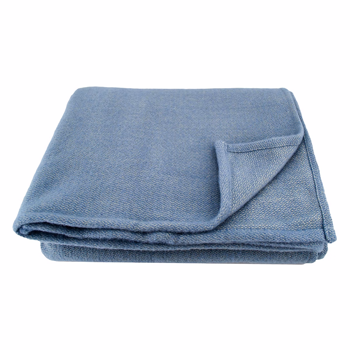 Couverture laine naturelle (240 × 300 cm – Bleu ciel)