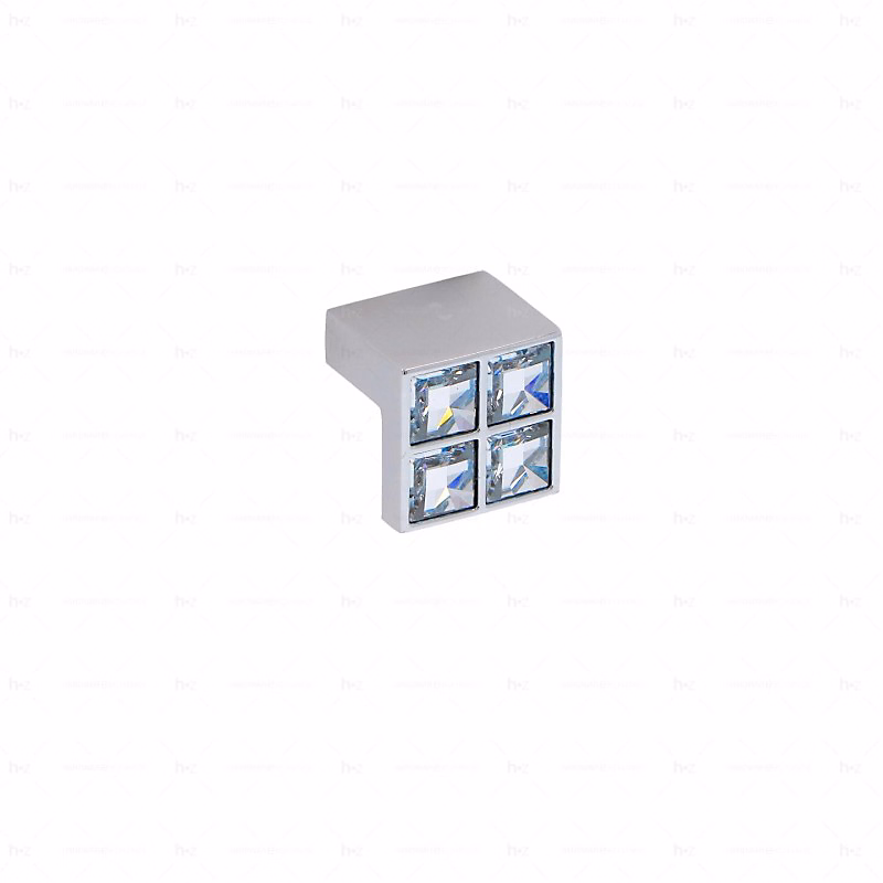 Poignée et bouton – Boutons pour meubles en zamac et cristal Entraxe 16 chrome poli