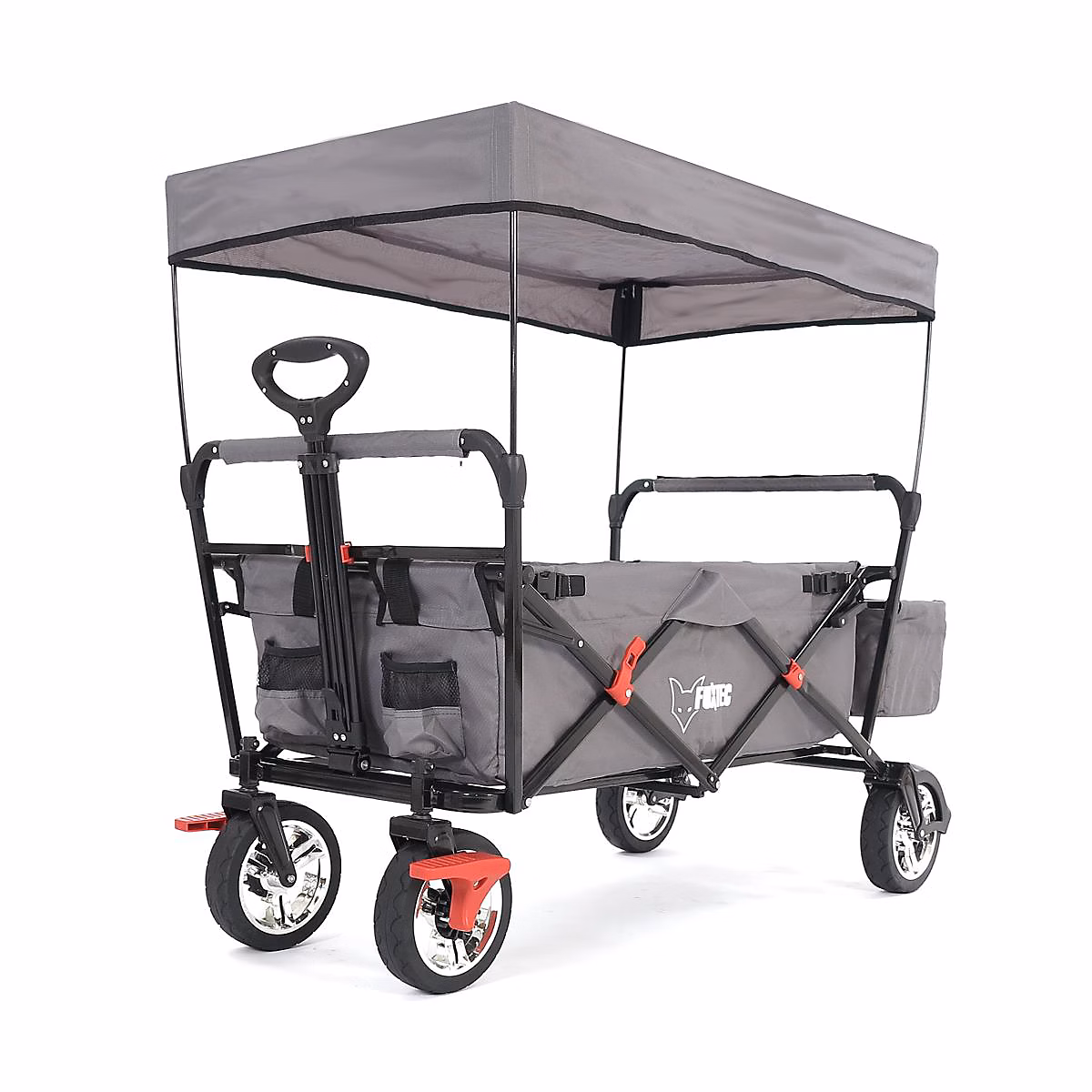 Chariot de transport enfant – Gris | FUXTEC City Cruiser | pliable charge 75 kg