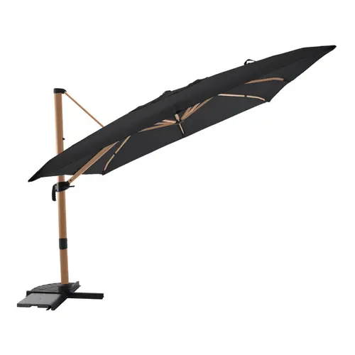Pour la maison et l’extérieur:Parasol déporté carré en aluminium coloris beige - 300 x 300 cm