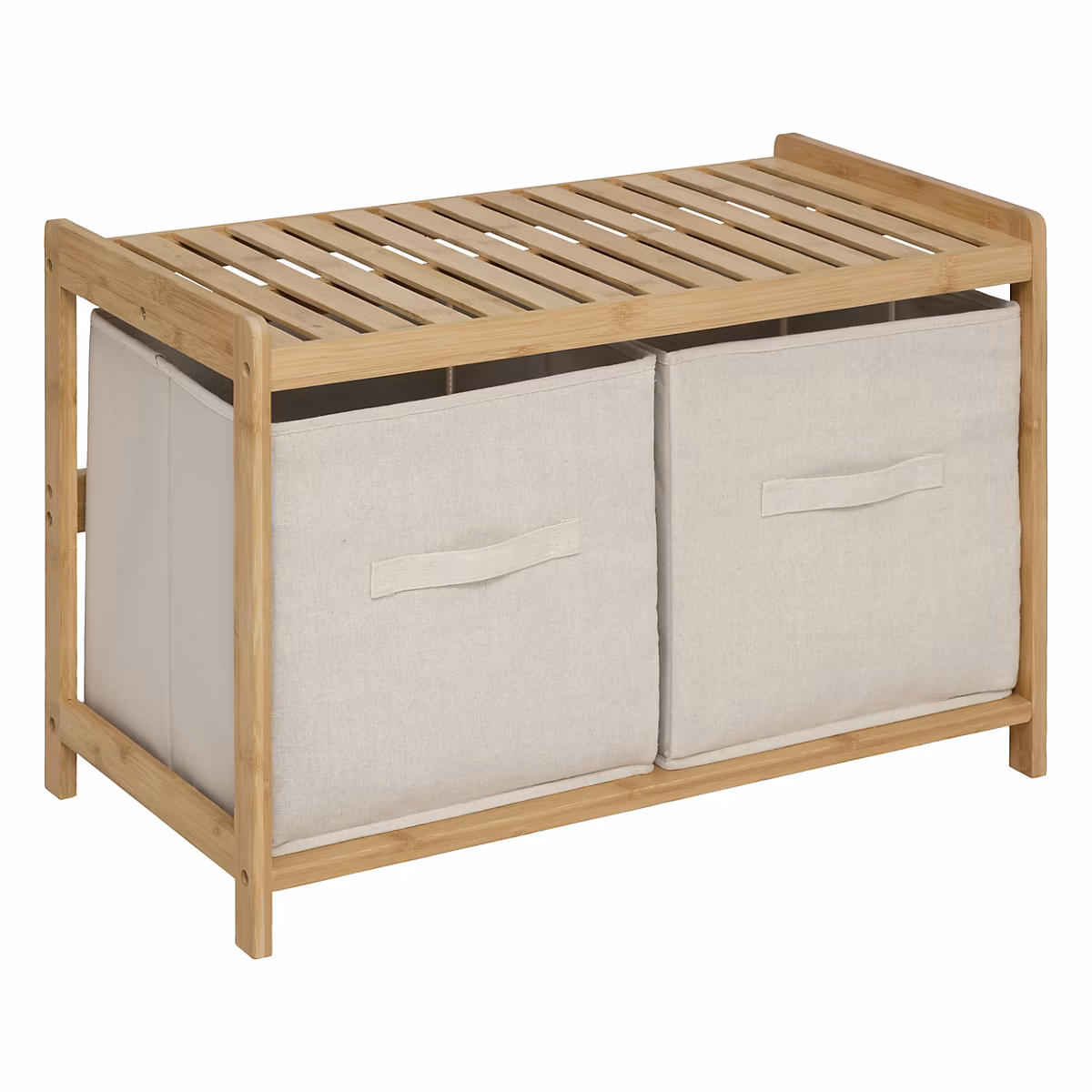 Banc de salle de bain avec 2 rangements bambou l.66 – 8 x H.35 x P.44 cm 5Five Tidy Box
