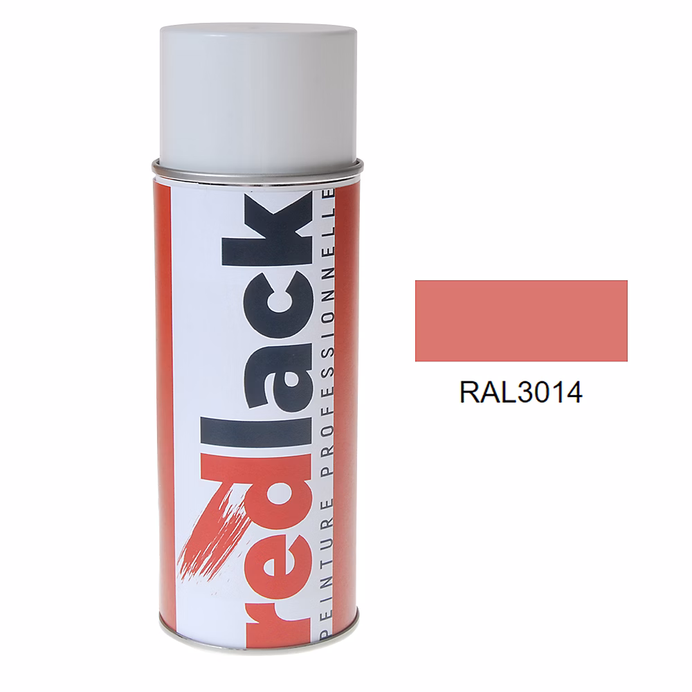 Bombe de peinture Aérosol – spray | 400ml | RAL 3014 Vieux rose | Brillant | multisupport | Redlack | RAL3014