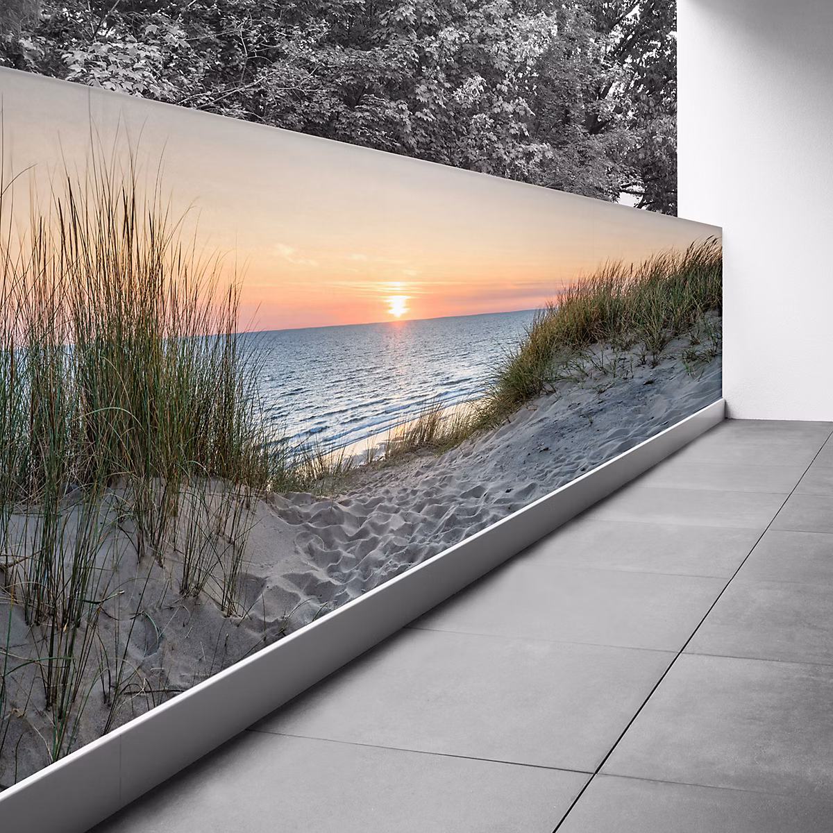 Brise vue Trompe l'oeil – 80 × 220 cm, Couché de soleil 3617689699080