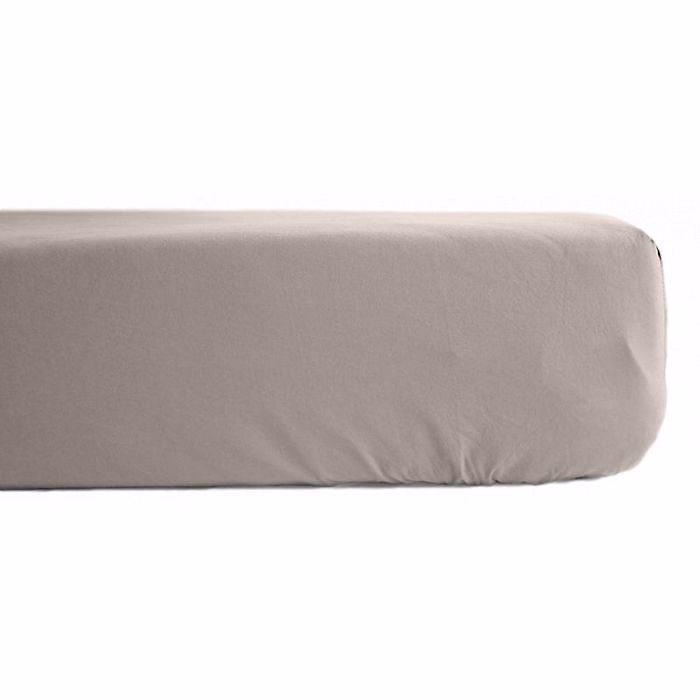 Drap housse percale pur coton peigné longues fibres 80 fils/cm² avec bonnet de 35 cm Vent du sud – 160x200, Lin