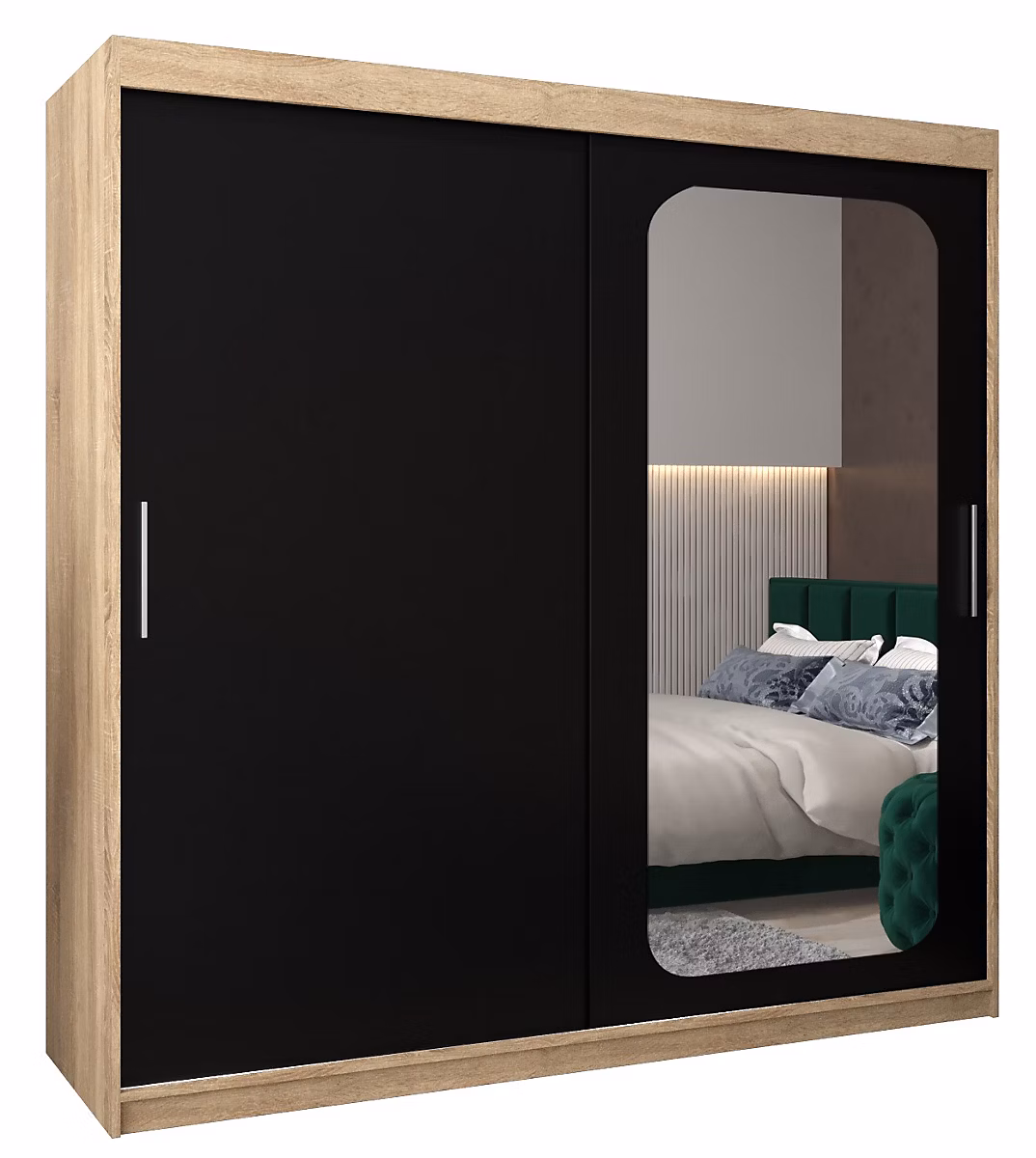 Armoire penderie – Armoire Promo T2 a portes coulissantes H. 200 x L. 200 x P. 62 2 portes