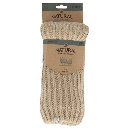Une sélection pour l’extérieur：Chaussettes d'intérieur côtelées en laine coloris camel Apollo - 39/42