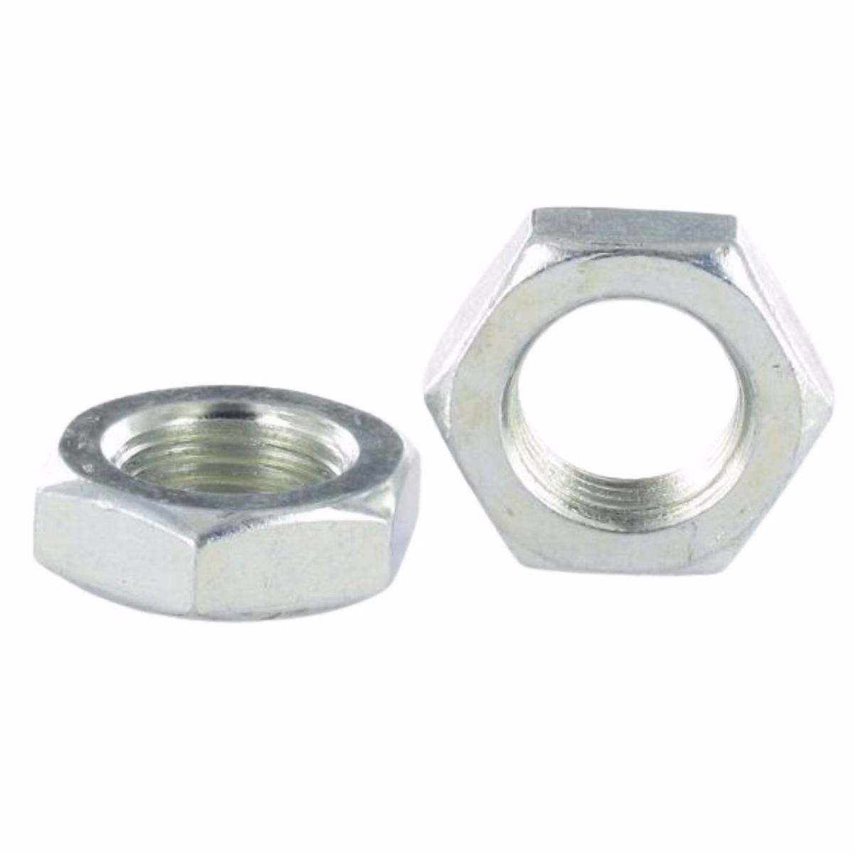 Ecrou hexagonal bas hm/contre Ecrou M12 Pas Gauche Acier zingué – 1 pièce
