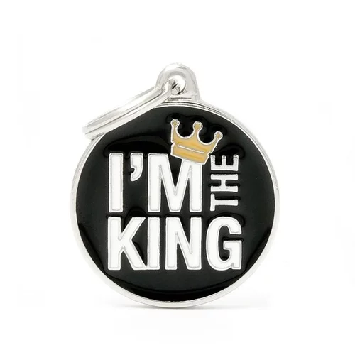 Utile extérieur：Médaille charms king noire pour chien en métal