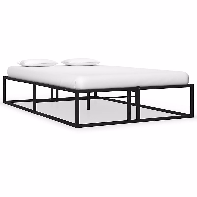 Cadre de lit sans matelas noir métal 120 × 200 cm