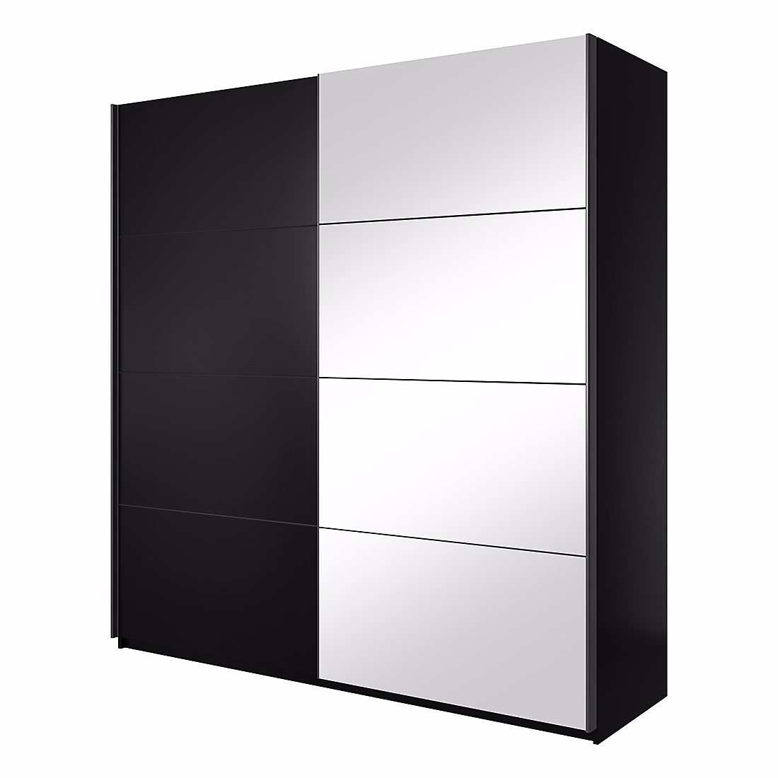 Armoire design 220cm. 2 portes avec miroirs modulables. Couleur noir mat. Collection EOS – Réf. JJMDPRRGC6781367517