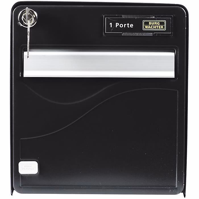 Boîte aux lettres BURG WÄCHTER Baltic 1 porte acier galvanisé noire ouverture latérale – Réf. FPPKFIMKD3757965553