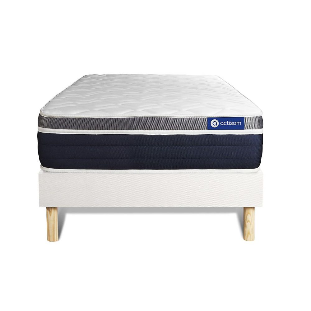 Ensemble | Matelas Mémoire de forme 26cm d'épaisseur – 7 zones de confort – Confort mi ferme – Sommier tapissier en kit