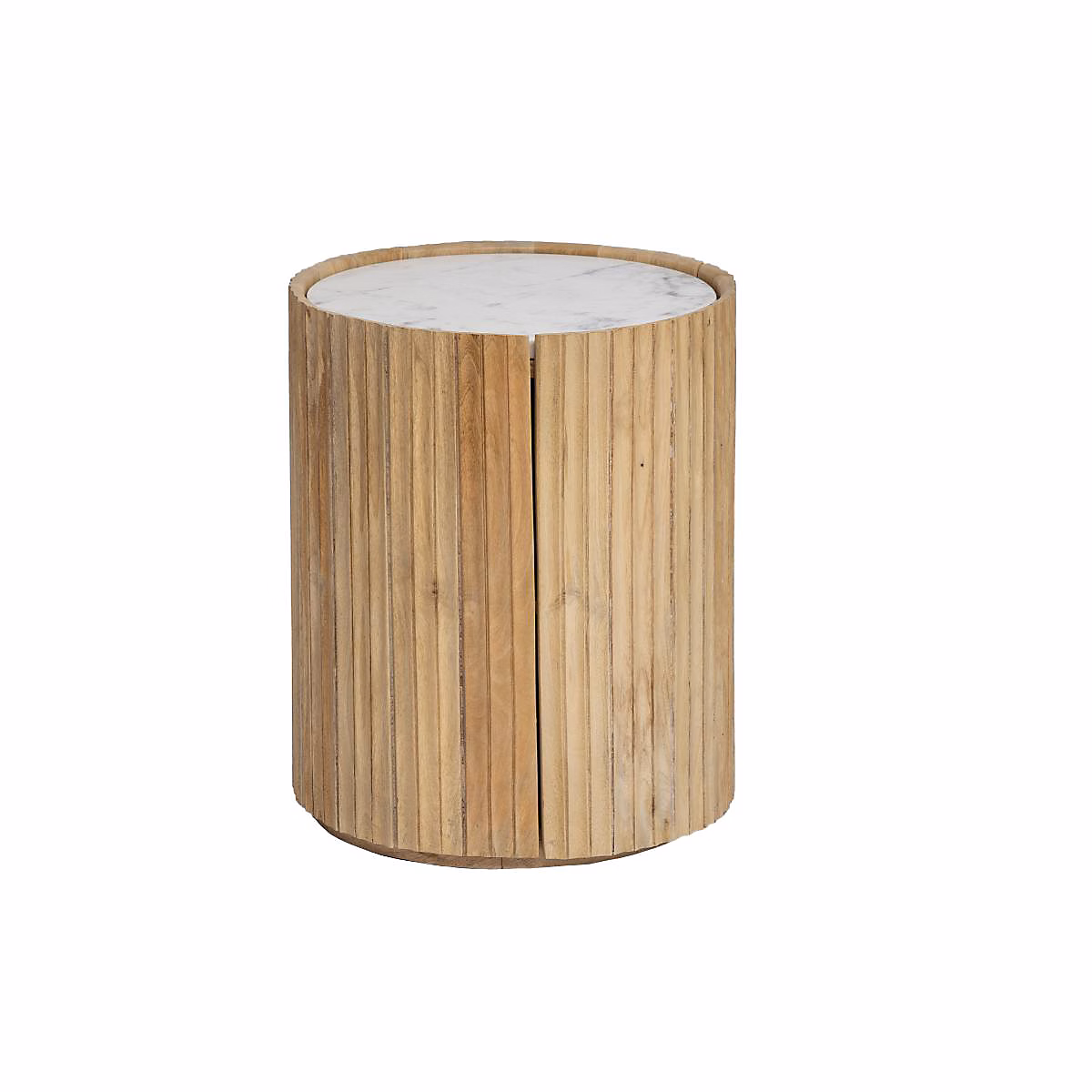 Table – Bout de canapé en bois de manguier et marbre Moana