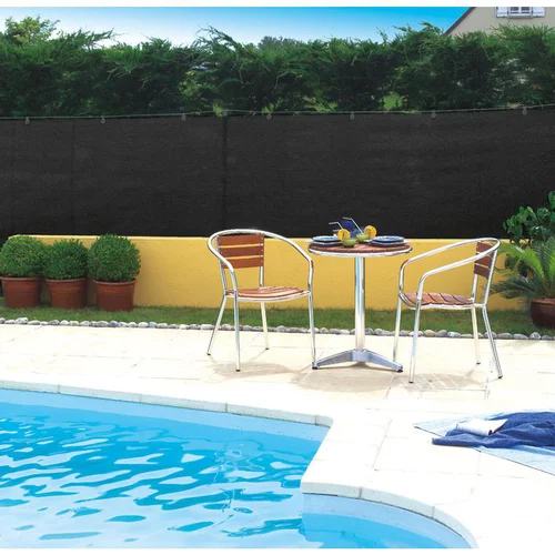 Style jardin:Natte brise vue Totaltex noir en polyéthylène 10 m x 100 cm