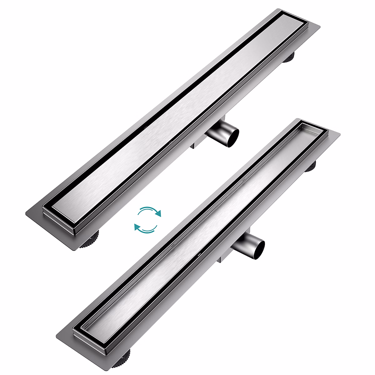 EMKE Siphon de douche linéaire | 70 × 7 cm – inox brossé SUS304 – double installation