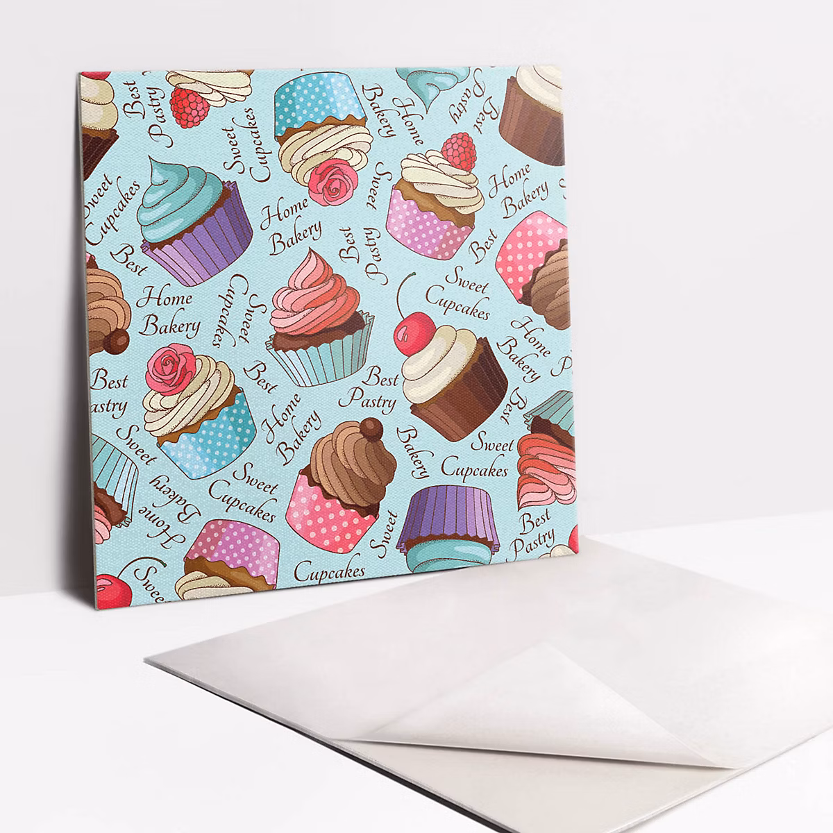 Carreaux vinyle Tulup 30 × 30 cm Cupcakes colorés 9 pcs