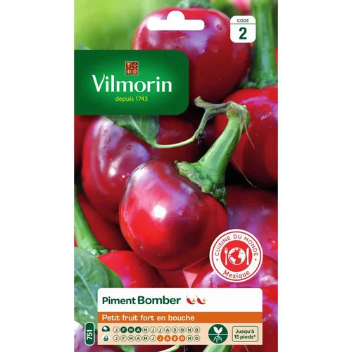 Jardin passion:Piment Bomber HF1 Vilmorin - graines à semer