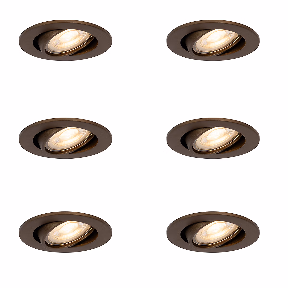 Ensemble de 6 spots encastrés modernes bronze foncé orientables – Cisco