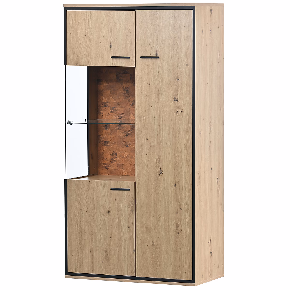 Meuble – Buffet haut vitrine moderne avec éclairage LED 150Hx78Lx40Tcm
