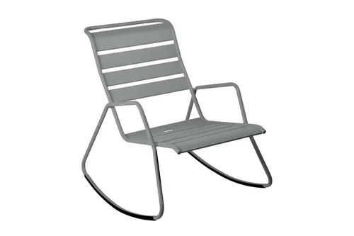 Style au jardin:Rocking chair Monceau coloris gris en acier Fermob - 68 x 78 cm