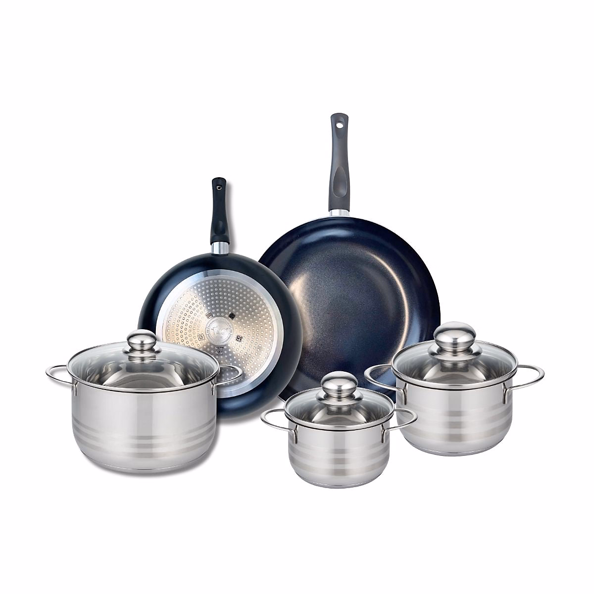 Ensemble de 2 Poêles de cuisson 24 et 28 cm et 3 faitouts 14 – 16 et 20 cm Elo Prima Brillant